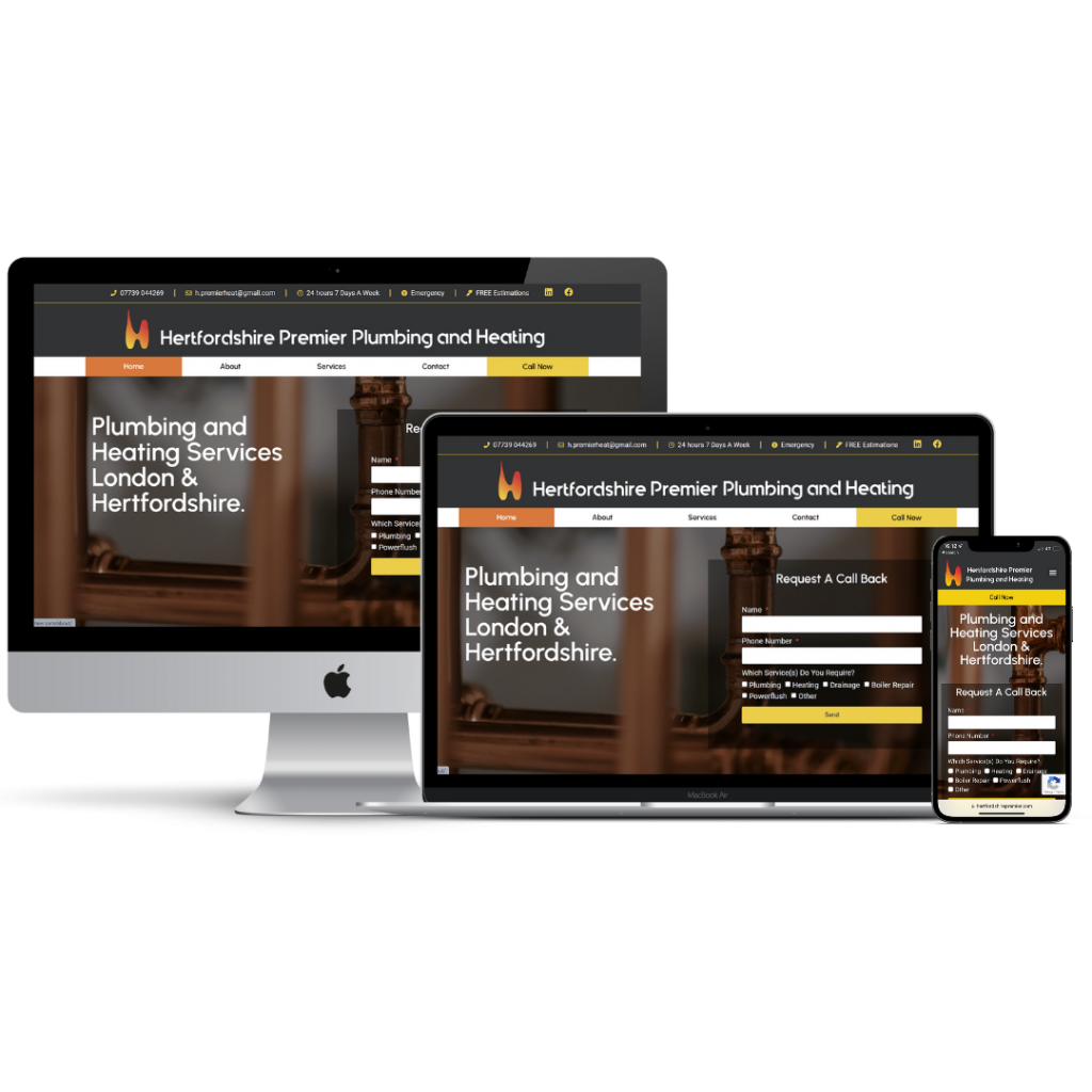 All of our plumbers website designs are optimised for desktop, tablet and phone