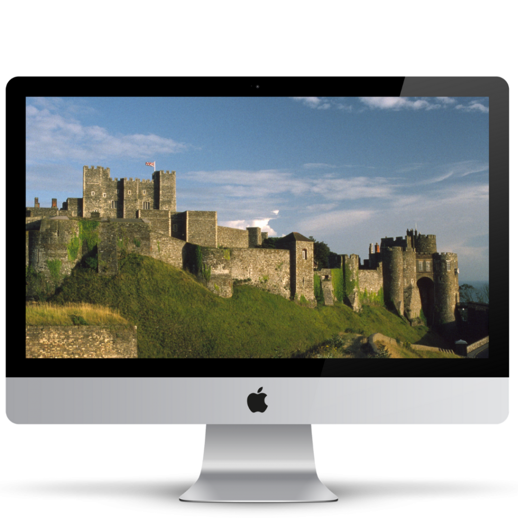 Image of Dover Castle in iMac for our wesite design in Dover kent