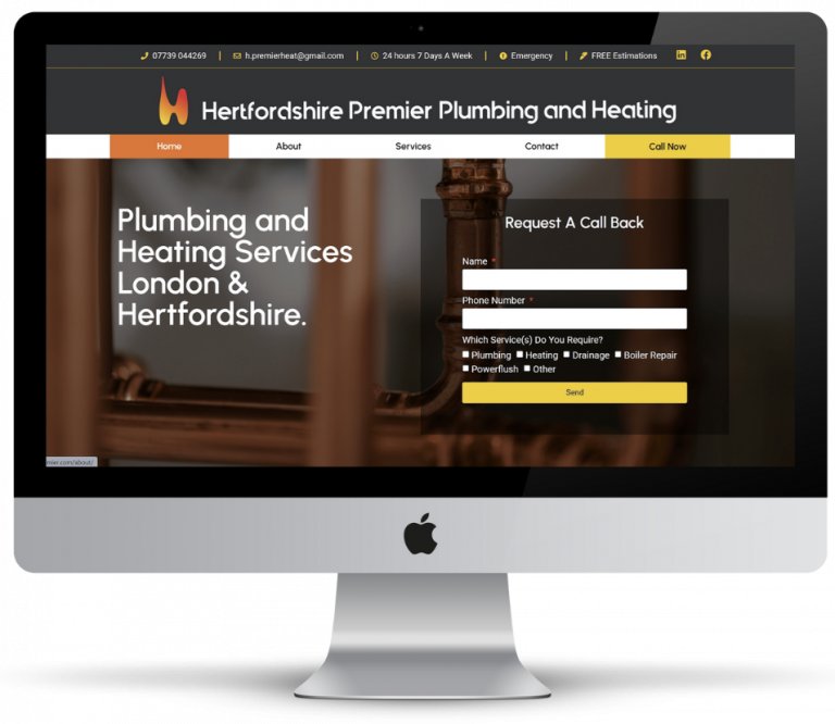 Our latest website for plumbers designs for hertfordshire premier