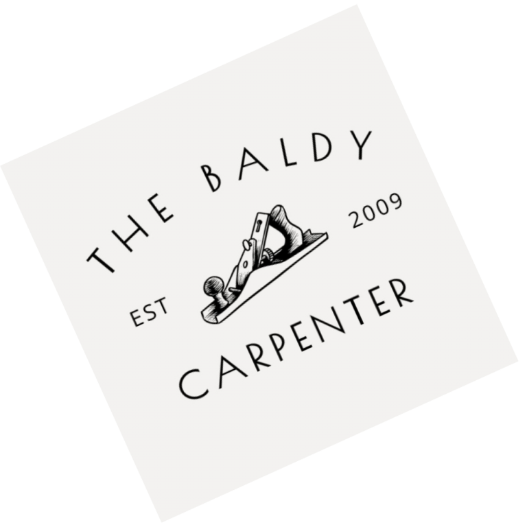 The baldy carpenter logo for his trades web design