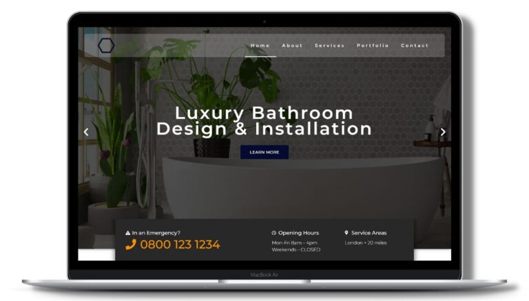 Large image hero sections are one of the best plumbing website trends for 2023
