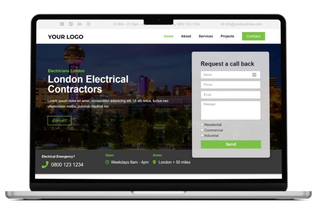 ready made electrical website